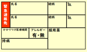救急安心カード（裏）