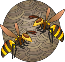 スズメバチと巣